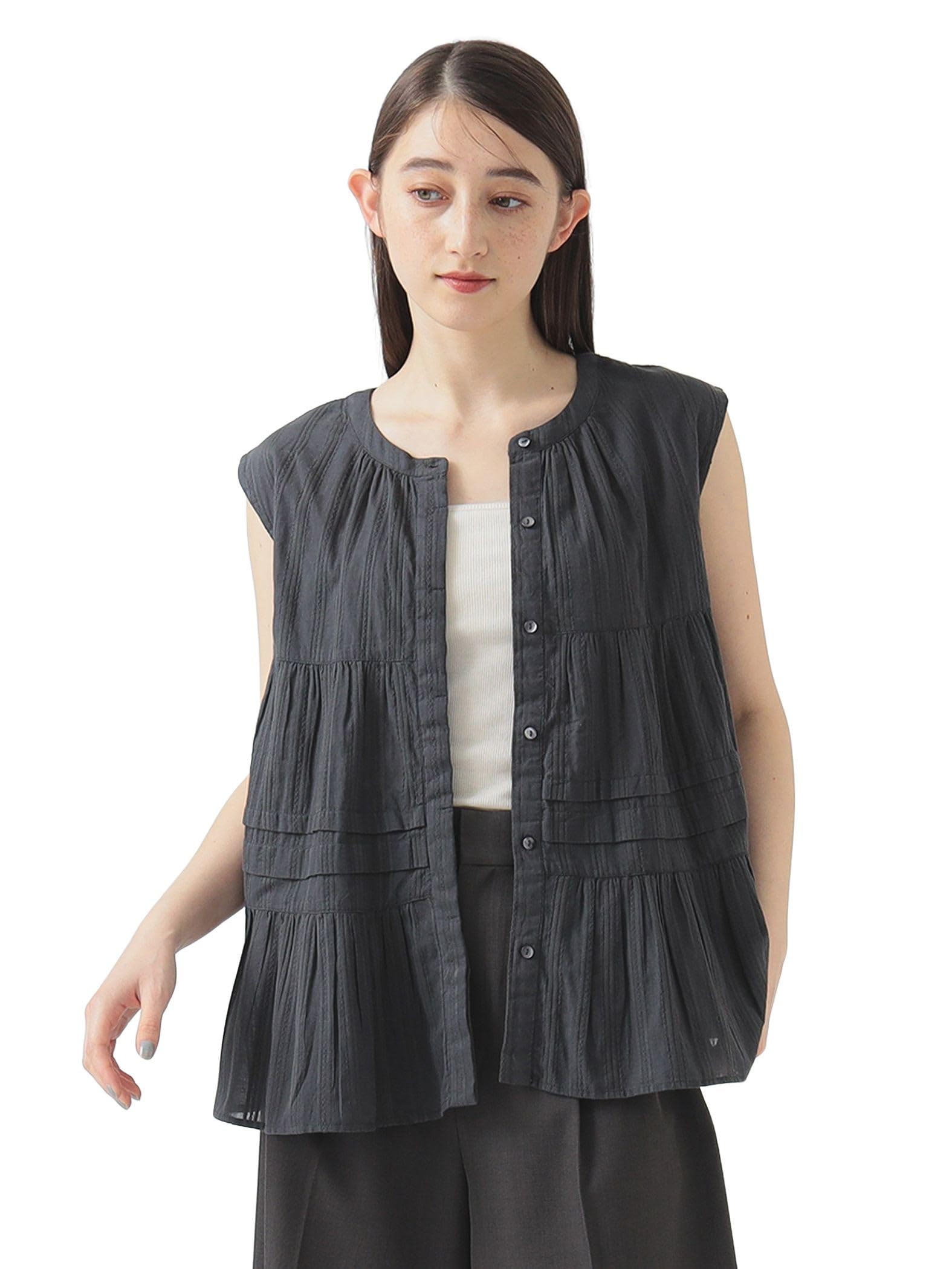 

LIFE STORE by BEAMS Индийская полосатая блузка в женском 2-Way BMING (Размеры S-M) ЧЕРНИЛА_ЧЕРНЫЕ