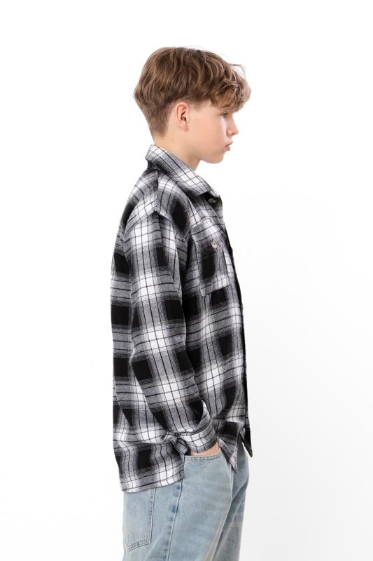 Warme Uniseks Geruite Kinderen Shirt met Geborstelde Fleece Voering, Tussenizoen 6417-090-1 HC