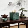 Xiaobudian Quadratische Taschentuchbox, Distressed Eisenkunst Aufbewahrungs-Leichtluxus-Halter für Wohnzimmer Arbeitszimmer Teeraum, Rostfeste Boxabdeckung