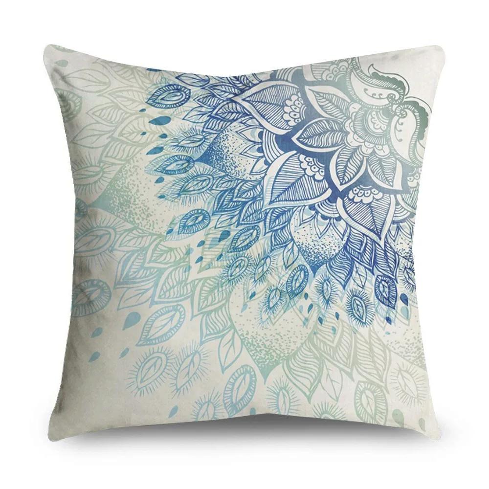 Dekorativer Mandala Kissenbezug 45 * 45cm Polyester Kissenbezug Heimdekoration Überwurf Böhmen Stuhl Sofa Kissenbezug