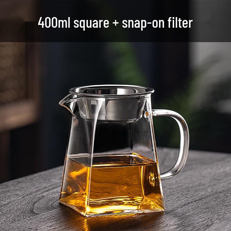 Qiwei Heat-Resistant Glass Tea Serving Pitcher with Strainer