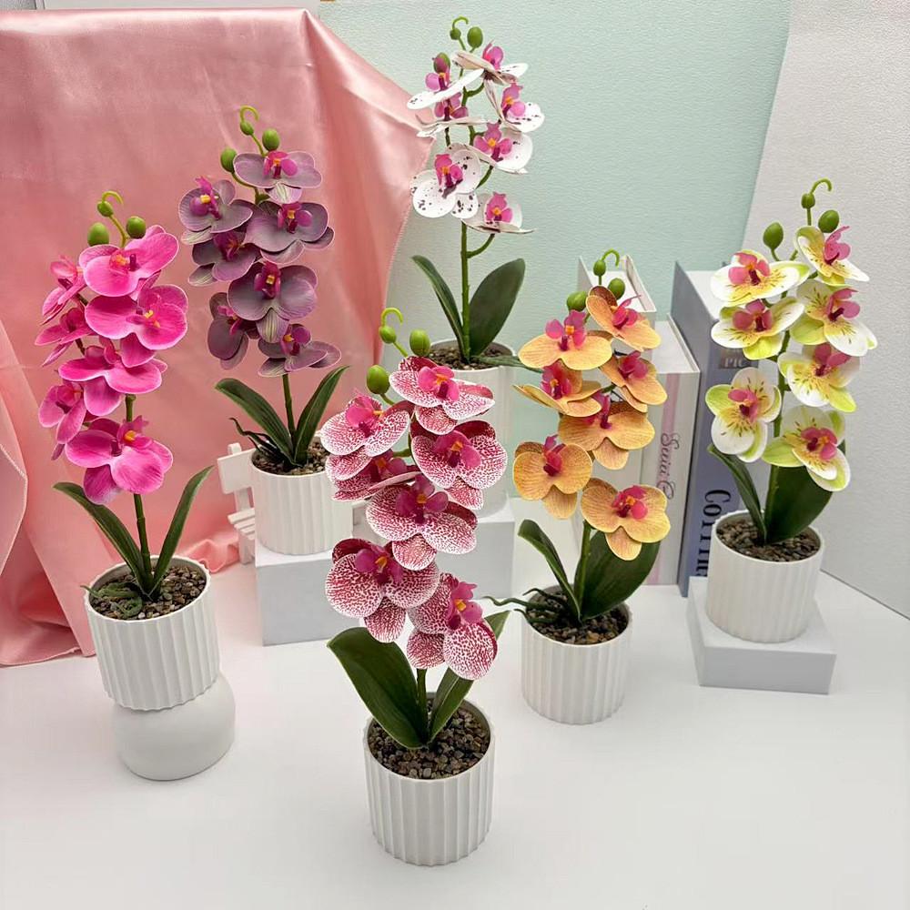 Artificialseven Butterfly Flowers Orchid Decor For Living Decoration Room