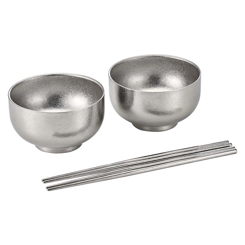VISIONS Pure Titanium Tableware Set 2 Bowls 2 Chopsticks Gift Set