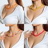 Cross Border Summer Fresh Colorful Bead Necklace for Women's Seaside Vacation Fashion Dopamine Transparent Bead Matching Necklace