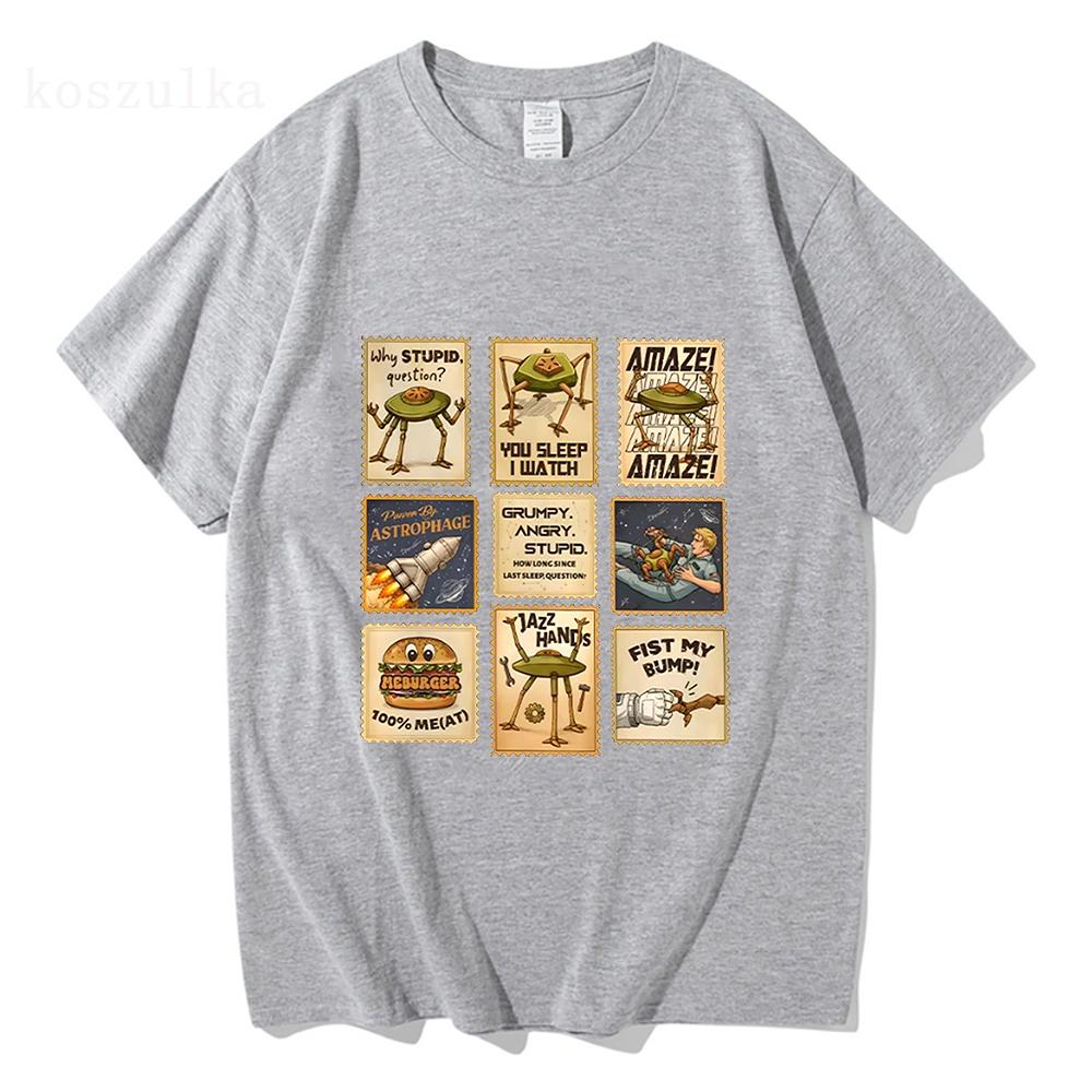 Komfort Project Hail Mary T-Shirt Briefmarken Shirt Rocky Erstaunlich Grafik T-Shirt Damen Herren Rundhals Kurzarm Baumwolle Weiche T-Shirts