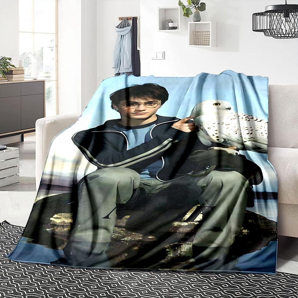 Custom Name Hogwarts Crest blanket for Couch & Bed, Plush Cozy Fuzzy Blanket Super Soft & Warm Blankets for Fall and Winter. 0908112