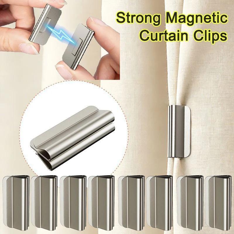 10 Piezas Pinzas Magnéticas Fuertes para Cortinas Clips de Cierre Blackout Sin Clavos Mantienen la Cortina Cerrada Evitan Fugas de Luz Para Dormitorio