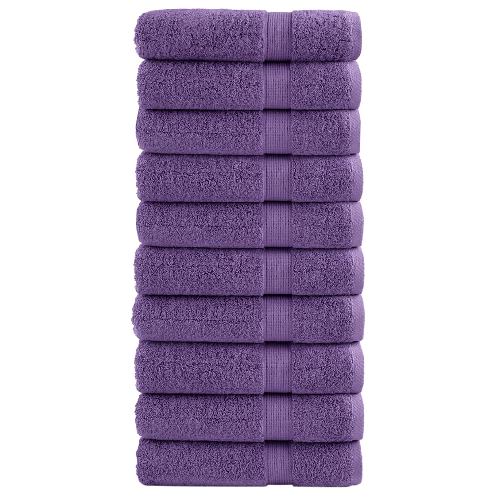 Vidaxl Ręczniki Premium Solund 10 Szt. Fioletowe, 70X140 Cm, 600 G/Cm²