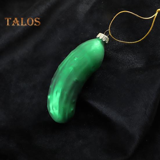 Wisząca ozdoba w kształcie ogórka z zawieszką i smyczą, łatwa do powieszenia, ozdoba choinkowa w kształcie ogórka