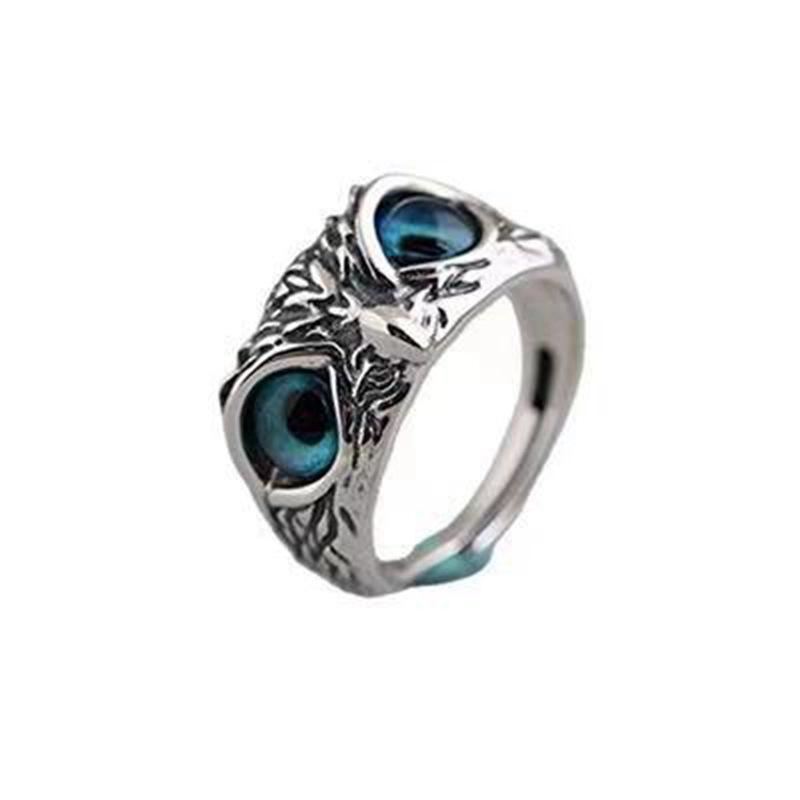 Adjustable Vintage Evil Eye Owl Couple Ring 2025 Style