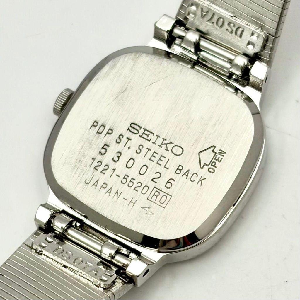 Used [New Battery] SEIKO Ladies Watch Silver Square 1221-5520 530026