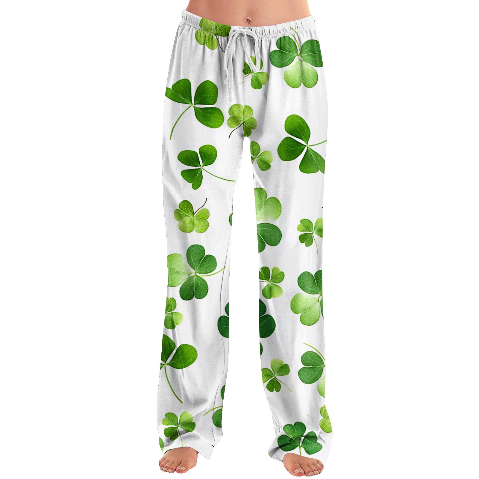 

Womens Pajama Pants Sleepwear Casual Drawstring Elastic Waist Pants Comfy Straight Yoga Loose Trousers XL білий