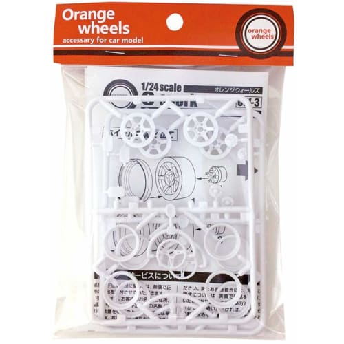 Asuka Model 1/24 Orange Wheels 6-Spoke Plastic Model Parts OW-3