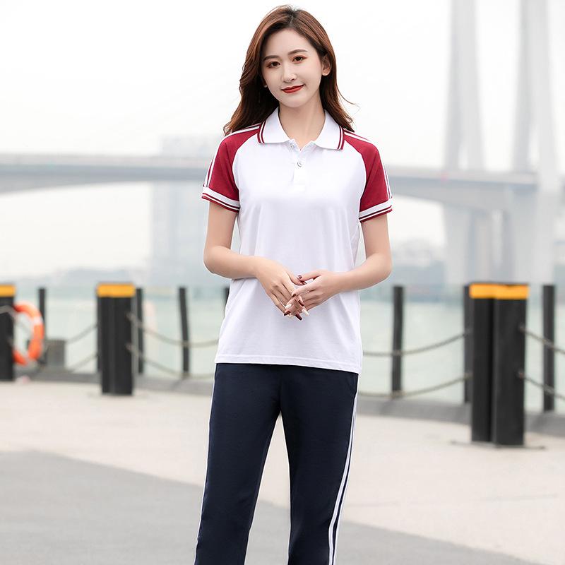 2021 Unisex Summer Sports Suit: Short Sleeve & Long Pants, Student School Uniform