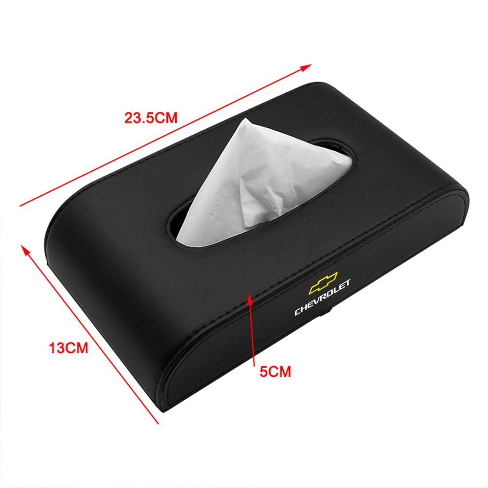 New 3D Leather Tissue Box Drawer Desktop Kitchen Napkin Storage Boxes For Chevrolet Captiva Suburban Camaro Cruze Spark Malibu