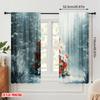 2pcs,2D Plane Printing Curtain Popular Christmas Tree Snowy Forest Scenery 100% Polyester (without Rod) Home Decor Ldeal for