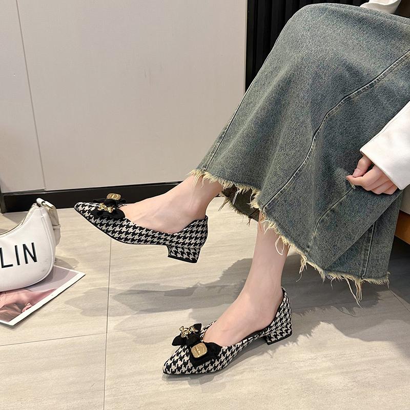 Fashion Women's Shoes 2024 Fashion Shallow Women's High Heels Hot Sale Butterfly-knot Office and Career Sexy Pointed Toe Heels Women