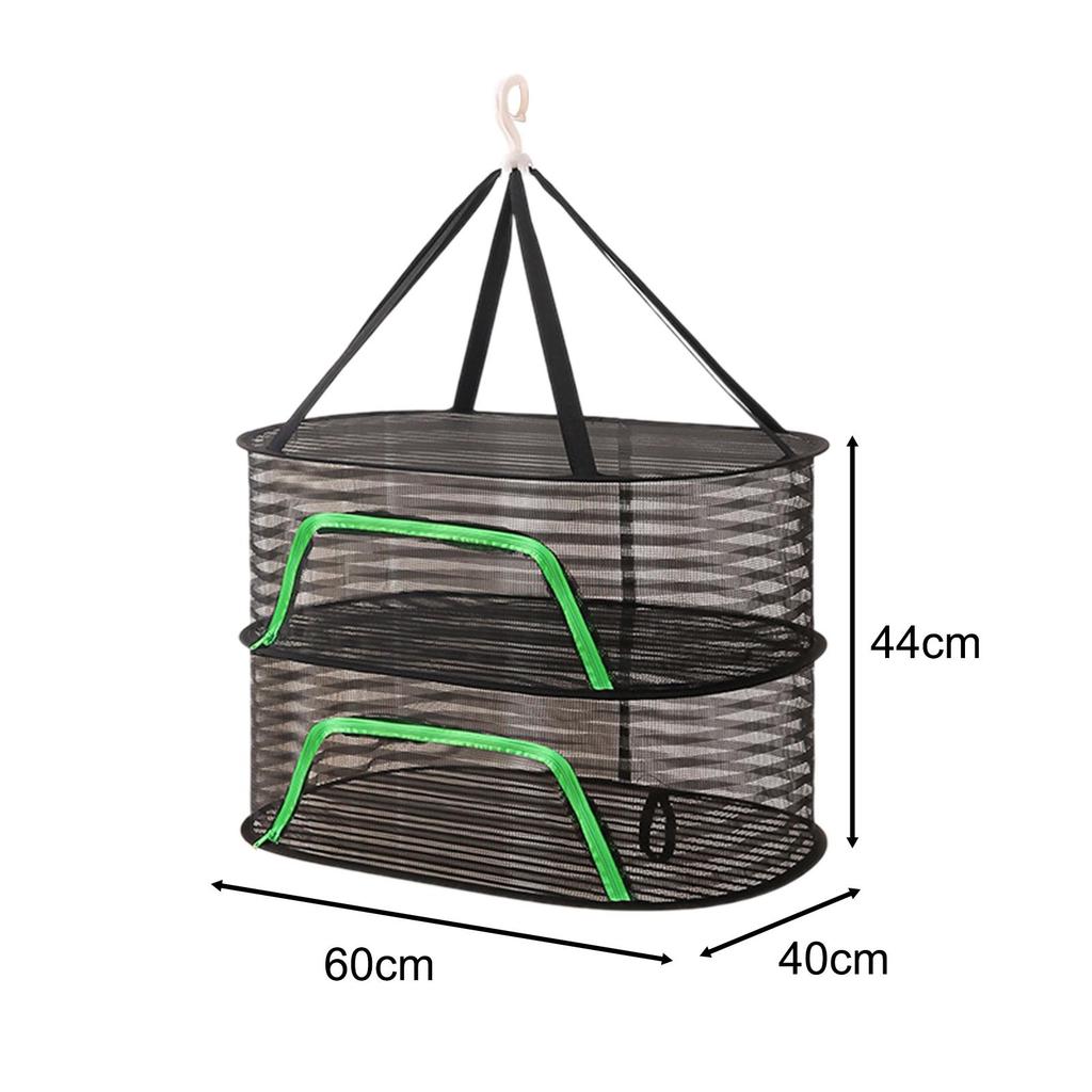 Garden Folding Drying Net Breathable Wear Resistant Space Saving with Hanging Hook Practical for Tea Meat Pot Flowers Drying Net