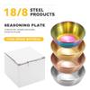 4-Piece Set of Gold 304 Stainless Steel Round Seasoning & Dipping Bowls for Soy Sauce