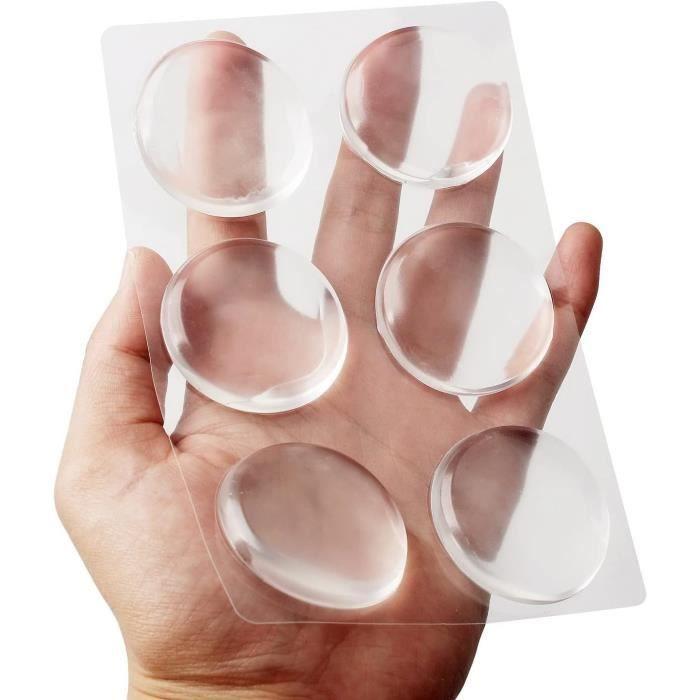 

6 Pièces Butées De Porte Murale, 4 см Butée De Poignée Transparent Butoir Porte, Bouton De Porte En Caoutchouc Ronde Pour Por[u1219]