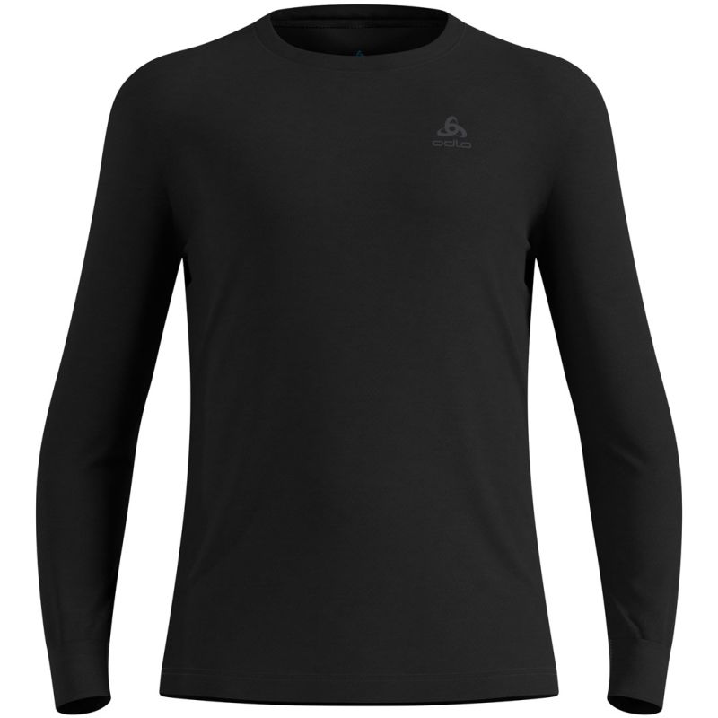 Odlo Men's BL TOP Crew Neck Long Sleeve Merino 200 Shirt, Black, M