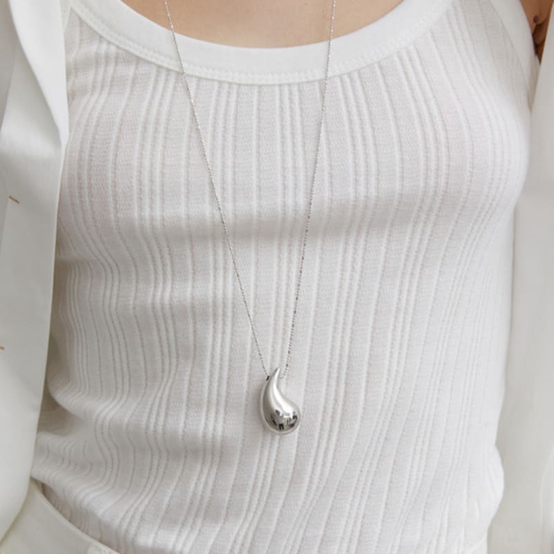 

GETMEBLING Simple Water Drop Necklace SILVER(N441-WH)