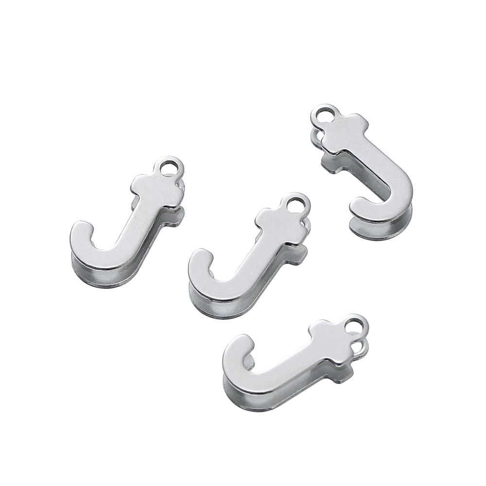 50 Stück Edelstahl 12mm Englische Buchstaben A-Z Anhänger für DIY Halsketten Schmuckherstellung Zubehör