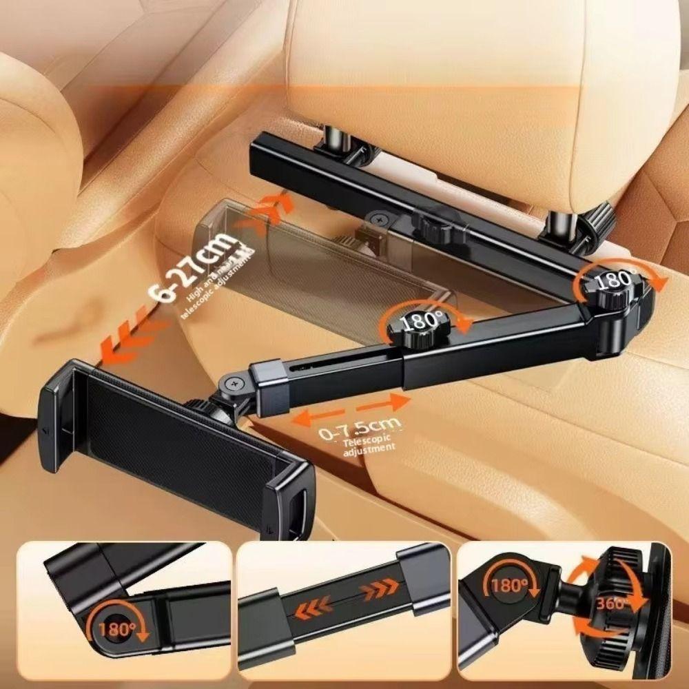 Rotating Stand Car Headrest Tablet Holder Adjustable Telescopic Tablet Bracket  Car Rear Seat