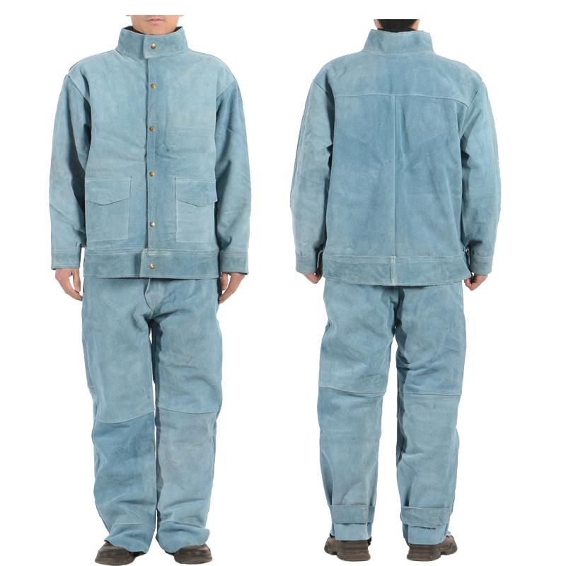 Premium Cowhide Welding Jacket - Heat Insulating, Flame Retardant, Anti-Scald Protection for Welders