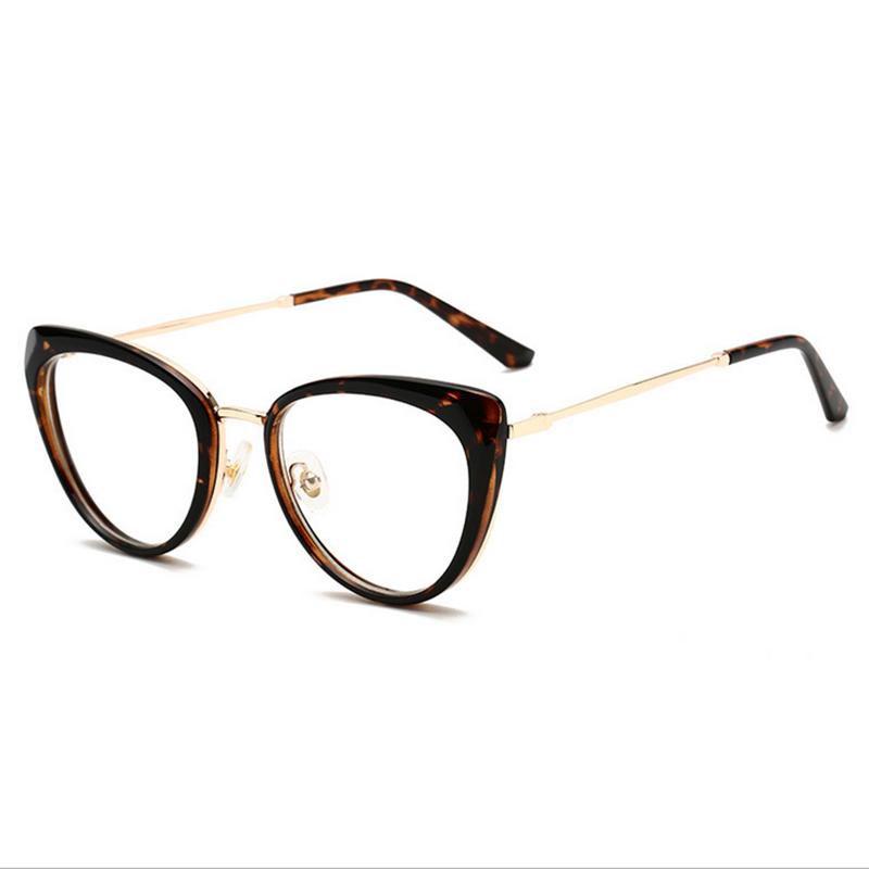 Anti-Blue Light Cat Eye Prescription Spectacle Women Myopia Lens Photochromic Glasses Diopter 0 -0.5 -0.75 -1.0 -2.0 To -6.0