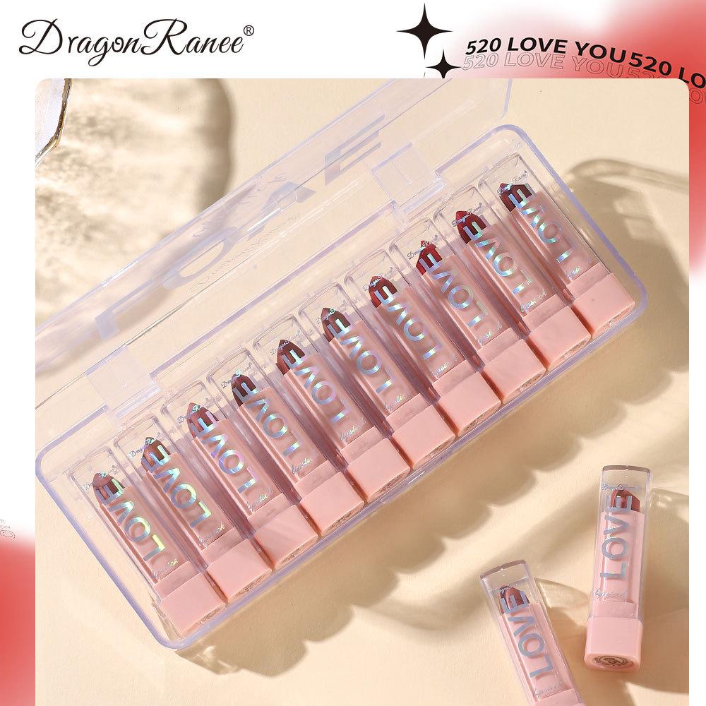 Dragon Ranee 10 Skin -colored Mini Lip Lip Box Suits Matte Small Fog Surface Red Suite Box