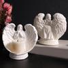 Artistic Silicone Candle Base Molds Resin Epoxy Molds Angel Shape Candle Holder Mold Silicone Texture Candlestick Mould