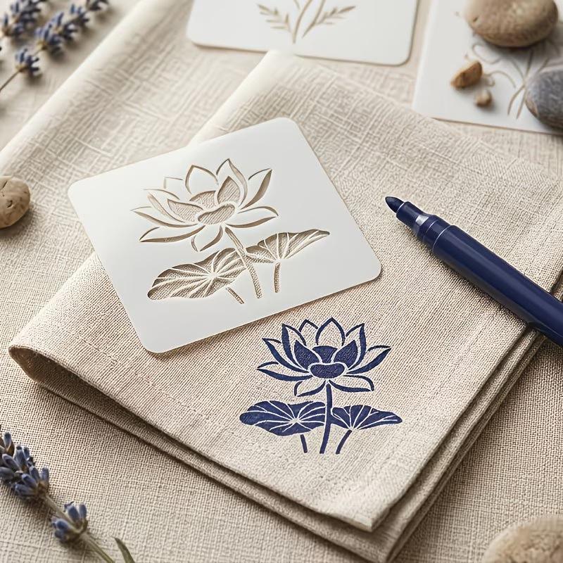 9 Stück DIY Blumenmalerei Schablonen Papierbastelbedarf Zum Sprühbemalen und Kritzeln Wiederverwendbare Kunststoffschablonen Für Holz