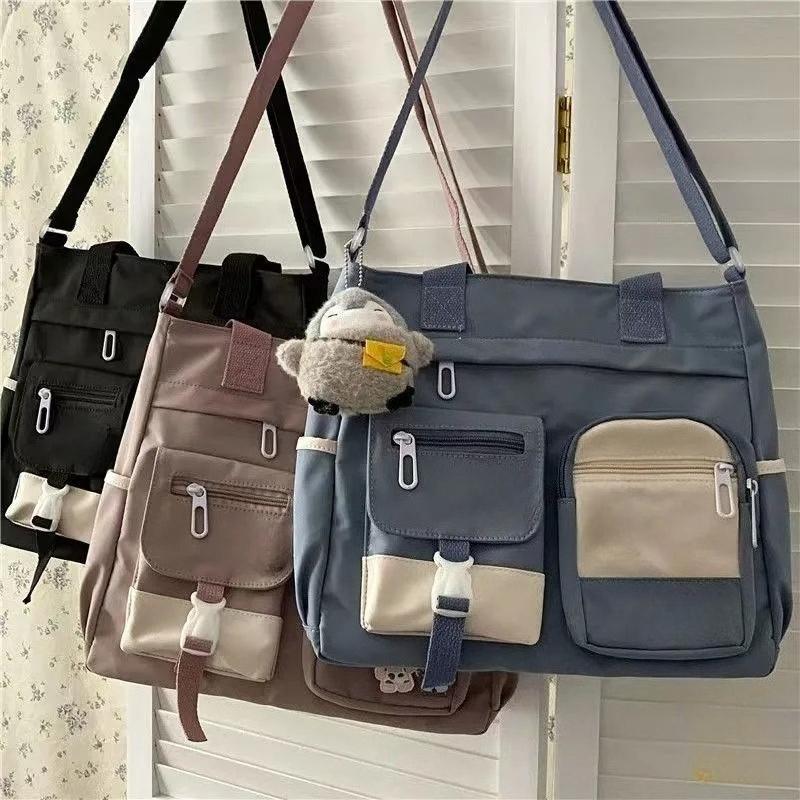 Wasserdichte Nylon-Canvas-Handtaschen für Damen, Umhängetasche, Japanische Damen-Umhängetasche, Schultaschen für Schülerinnen, Crossbody-Taschen für Mädchen, Aktentasche
