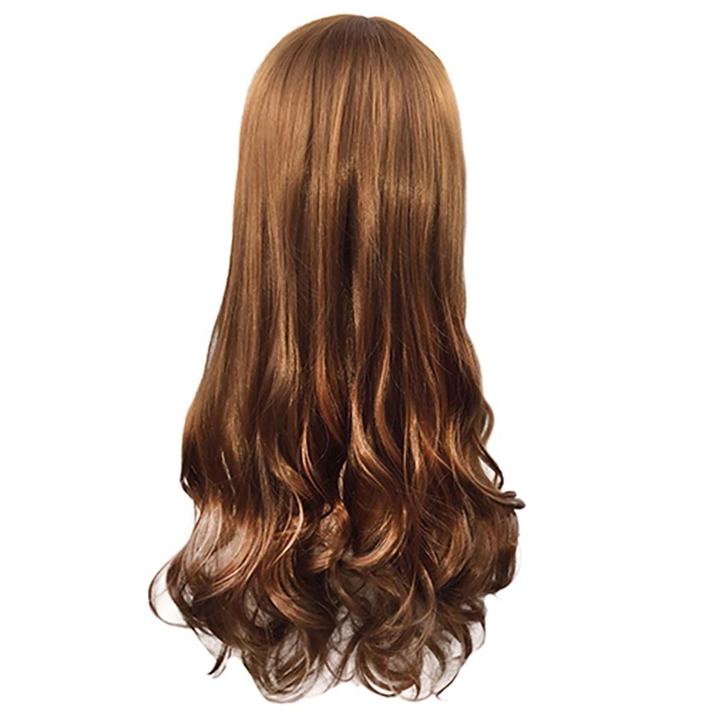 Women Fashion Synthetic Long Wavy Wig Lady Wigs Blonde Brown Black Linen Natural Cosplay Party Hair for Party Club