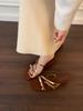 Retro evening wind slope heel slippers women's summer wear silver high heel cool slippers with skirt beach sandals Roman women's shoes