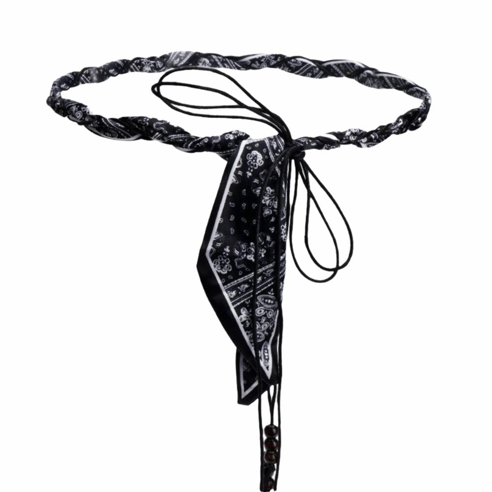 Wood Bead Tassel Flower Waist Chain Vintage Design Decorative Waist Rope With Skirt