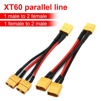 Connecteur de batterie parallèle XT60 mâle/femelle, répartiteur en Y, câble en silicone 10 cm 14 AWG pour chargeur de batterie et moteur