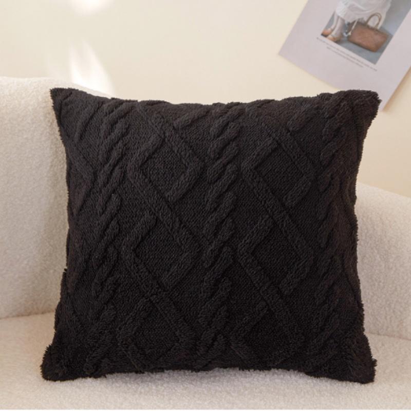 43x43cm INS Plush Pillowcase 3D Rhombus Geometry Soft Throw Pillowcase Embroidery Living Room Sofa Decor Jacquard Cushion Cover