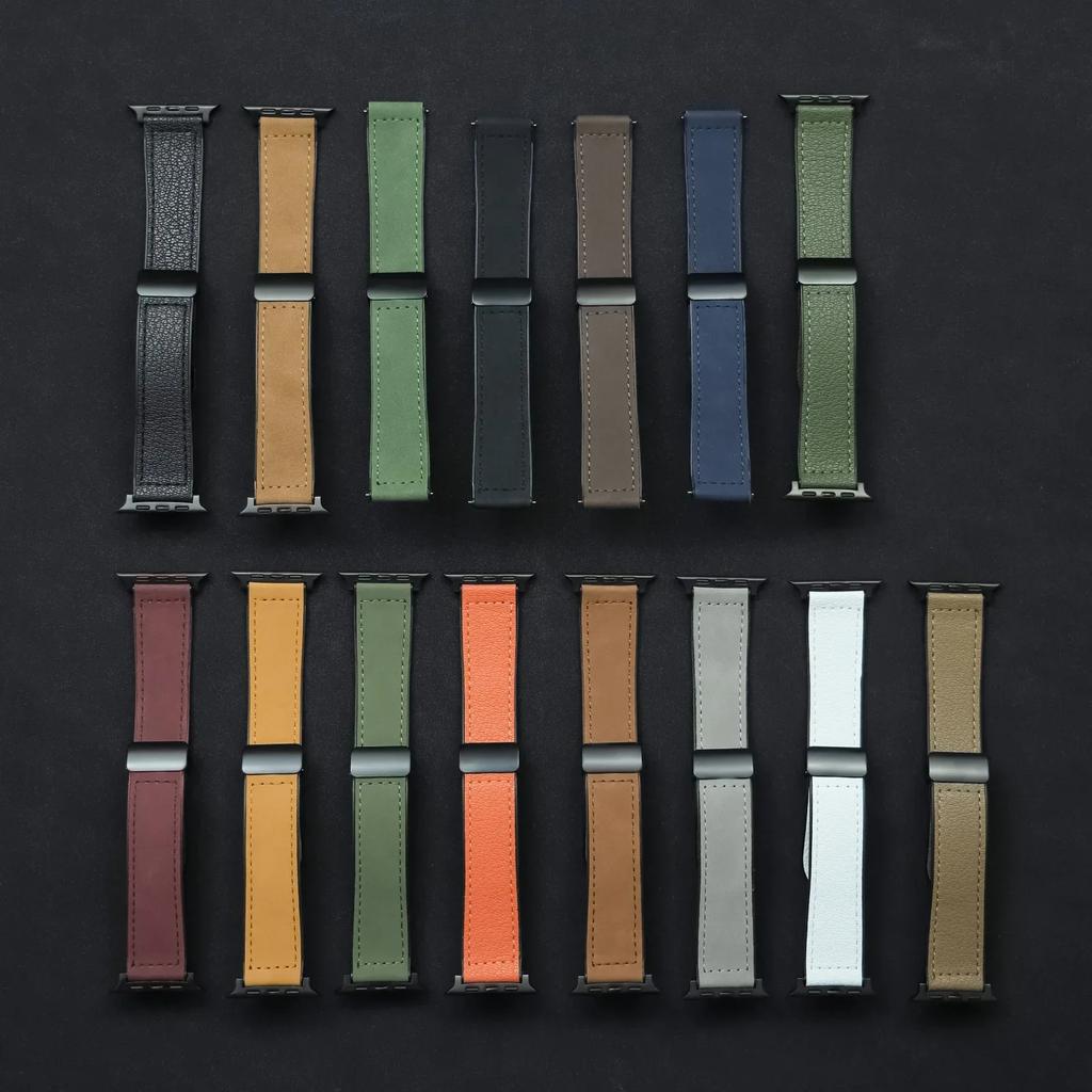 Silicone Leather Strap For Apple Watch Band 49/44/42/45/38/40/41 Accessories Bracelet for iWatch Ultra Series 10 9 8 7 SE 6 5 4