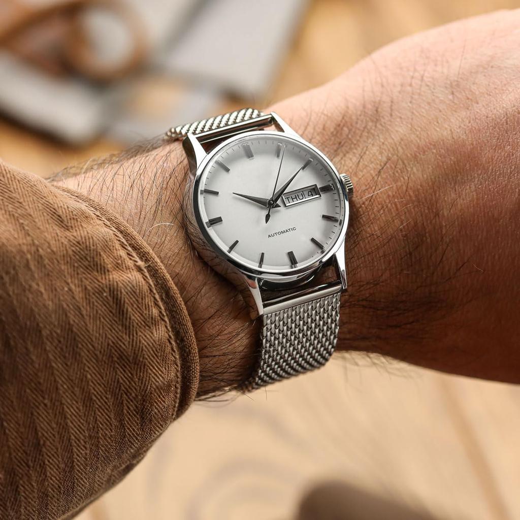 Classic Mesh Watch Polished or Satin Replacement Stainless Steel Easy Change with Spring Bars [WatchGecko] Strap, Finish, 18-22mm. Men's Band.