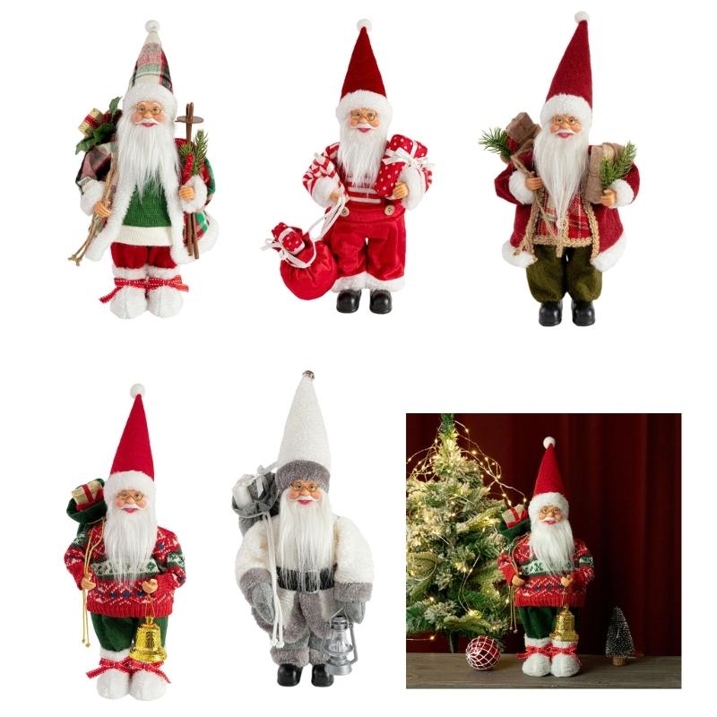 Festival Santa Doll with Sturdy Base Holiday Homes Office Decors Indoors Outdoor Christmas Display 12Inch