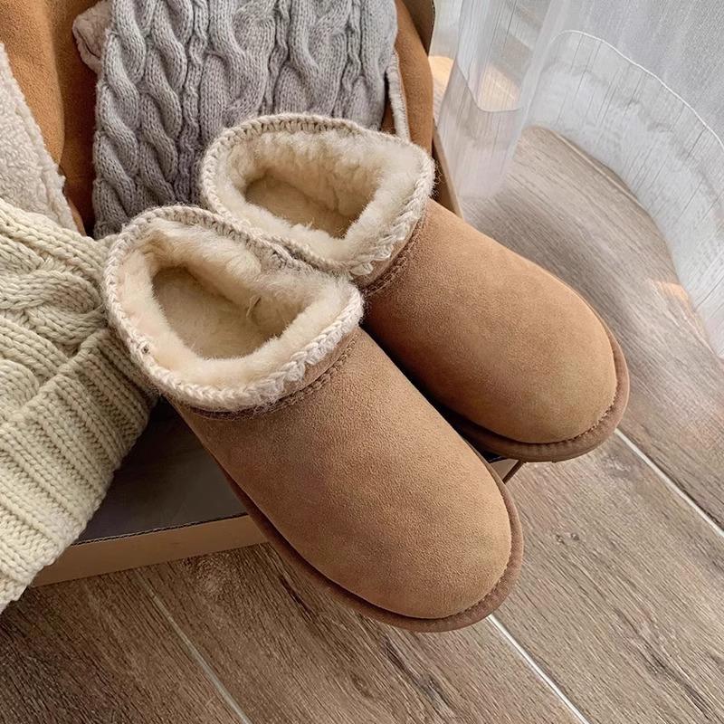 Flat-bottomed Snow Boots Winter Velvet Thickened Niche Design Sense Northeast Warm Short Tube Is Super Easy To Wear