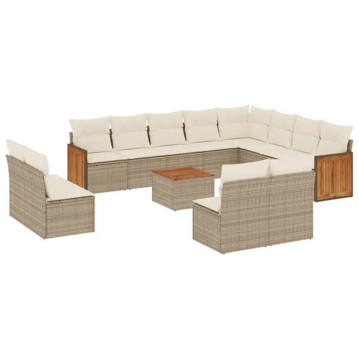 VidaXL Garden Lounge Set with Cushions 13 Pcs, Patio Sofas, Patio Furniture Set, Outdoor Furniture, Beige 3228158
