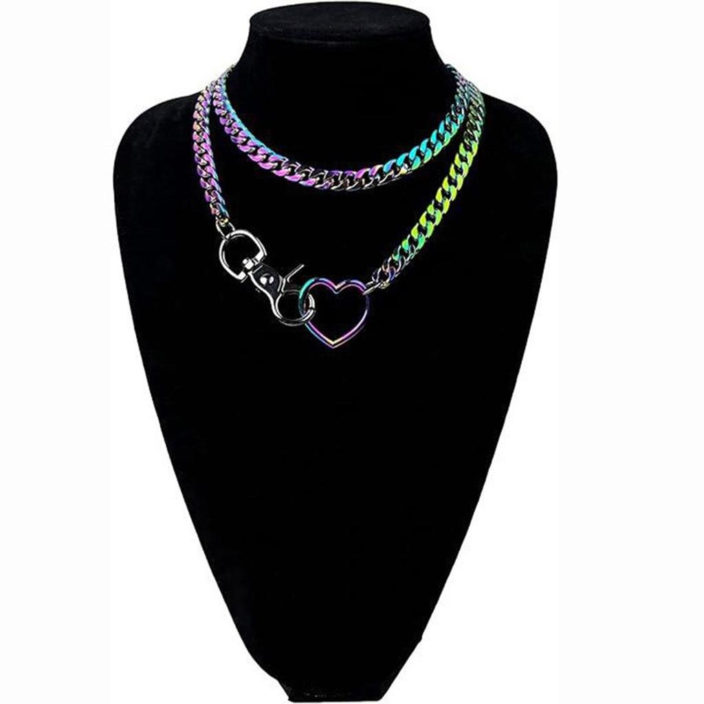 Elegant Street Style Layered Cuban Link Necklace Modern Y Necklace with Layered Cuban Chains Elegant Neckchain