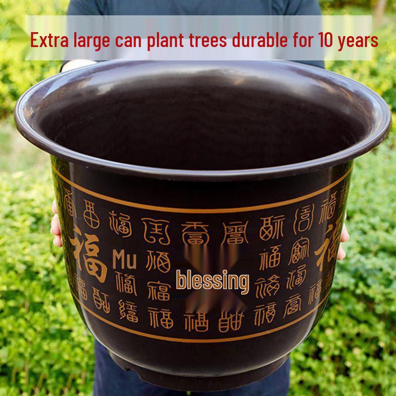 Extra Large Durable Plastic Flower Pot with Tray