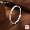 BAMOER Moissanite Wedding Band 925 Silver Eternity Rings Platinum Plated Lab Created Diamond Stackable Ring for Women