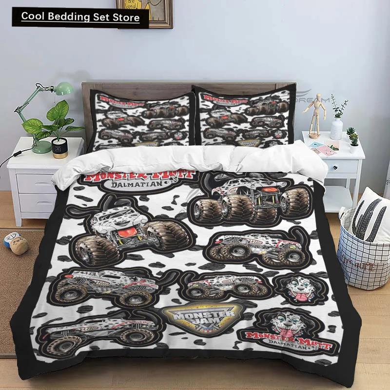 3D Super Monster Truck Monster Jam Comforter Bedding SetDuvet Cover Bed Set Quilt Cover PillowcaseKing Queen Size Bedding Set