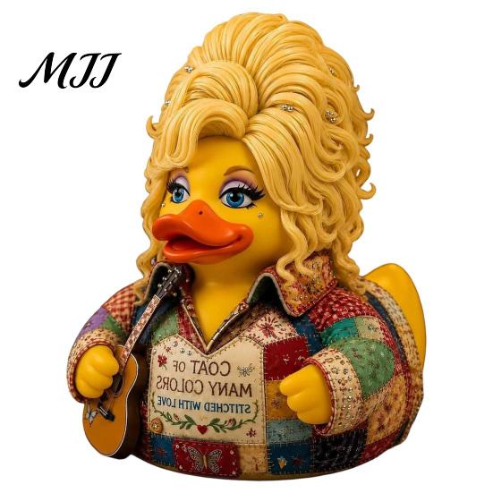 Unikalna Dekoracja Półki w Pokoju Muzycznym Pamięci Partona Kaczka, Figurka Kaczki Dolly, Statua Country, Ikona w Stylu Gitarowym Prezent Rzeźba Dekoracyjna do Domu Biura