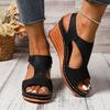 Fashion New Women's Contrast Color Wedge Sandals Summer Peep Toe Non Slip Beach Shoes Woman Comfortable Platform Roman Sandalias Mujer